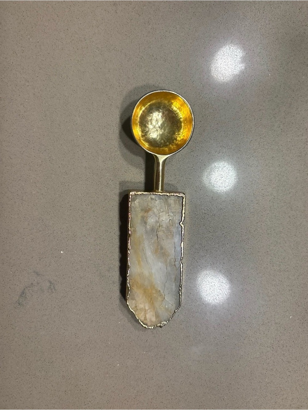 Anthropologie Gold Agate Scoop